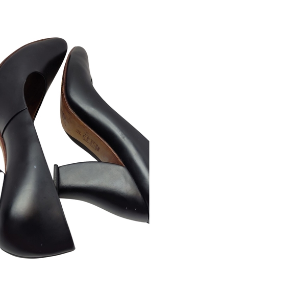 John Fluevog Black Leather Pumps Sz 10 - Picture 6 of 7